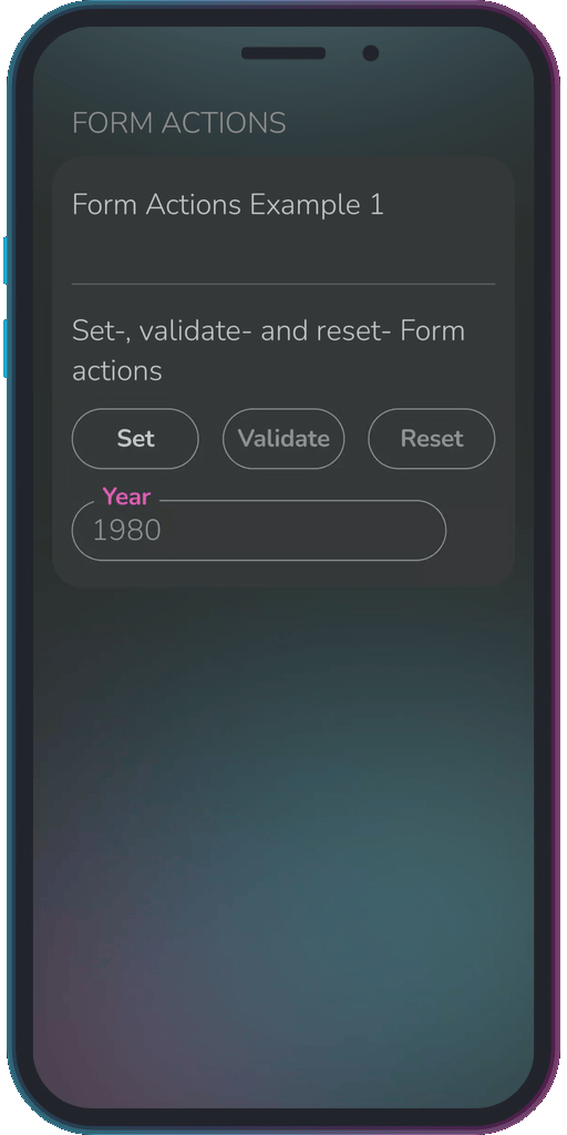 The app showing the results of the sample code from Example 1.