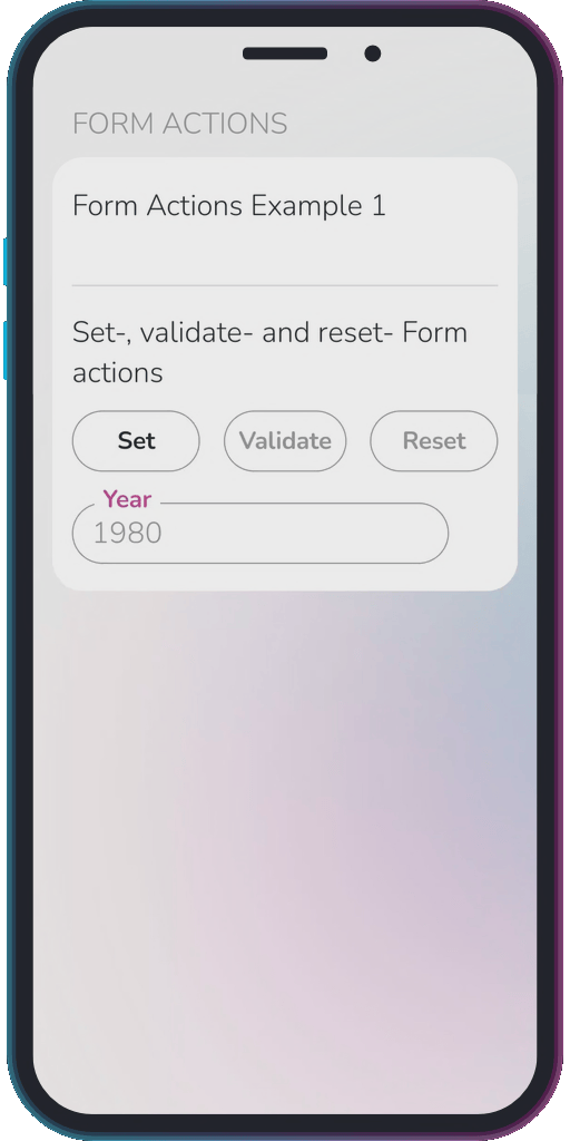 The app showing the results of the sample code from Example 1.