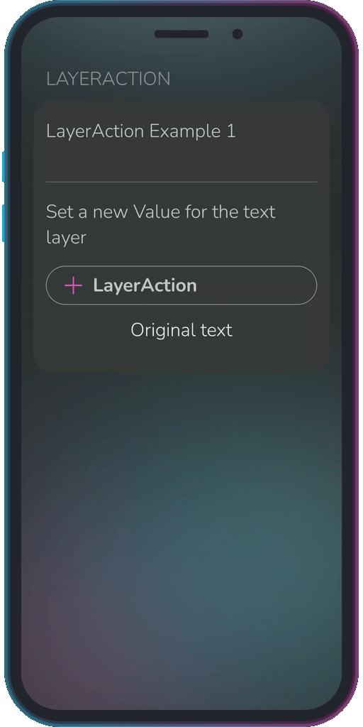 The app showing the results of the sample code from Example 1.