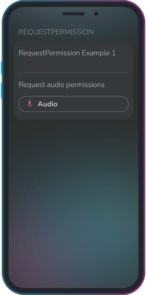 The app showing the results of the sample code from Example 1.