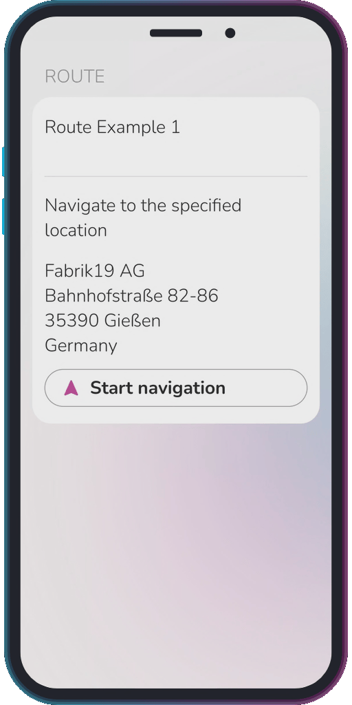 The app showing the results of the sample code from Example 1.