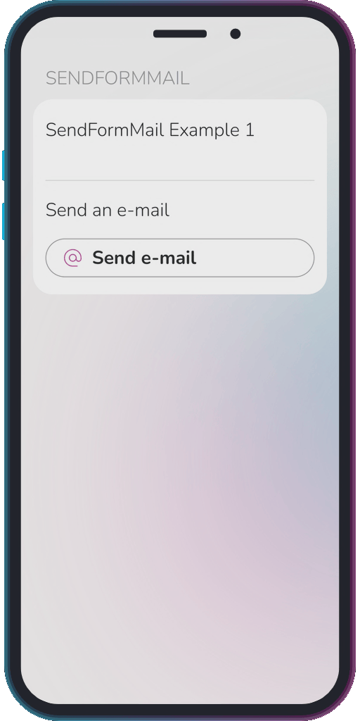 The app showing the results of the sample code from Example 1.