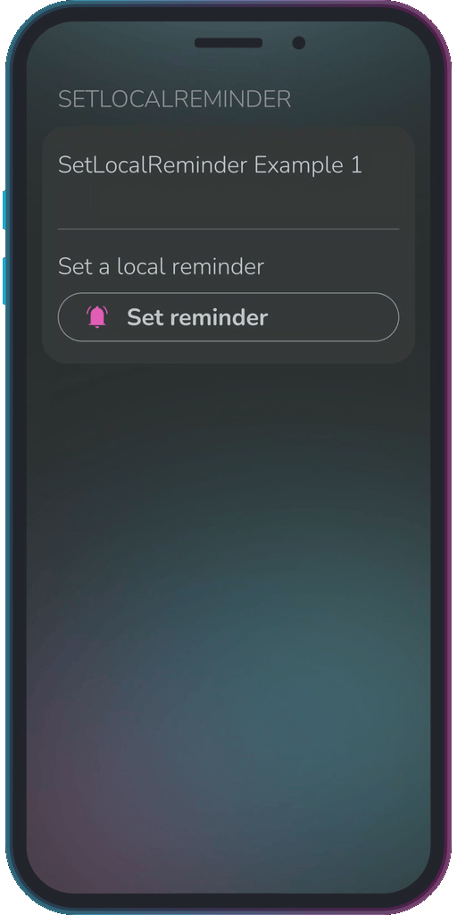 The app showing the results of the sample code from Example 1.