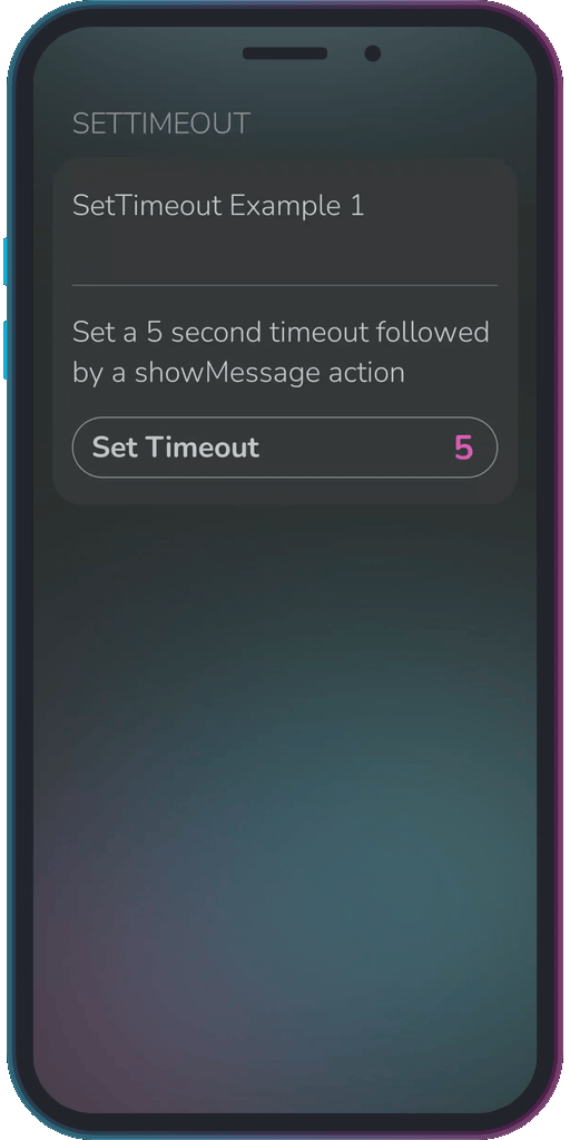 The app showing the results of the sample code from Example 1.