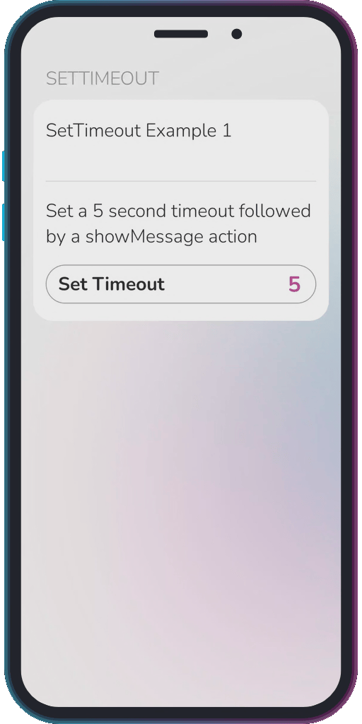 The app showing the results of the sample code from Example 1.