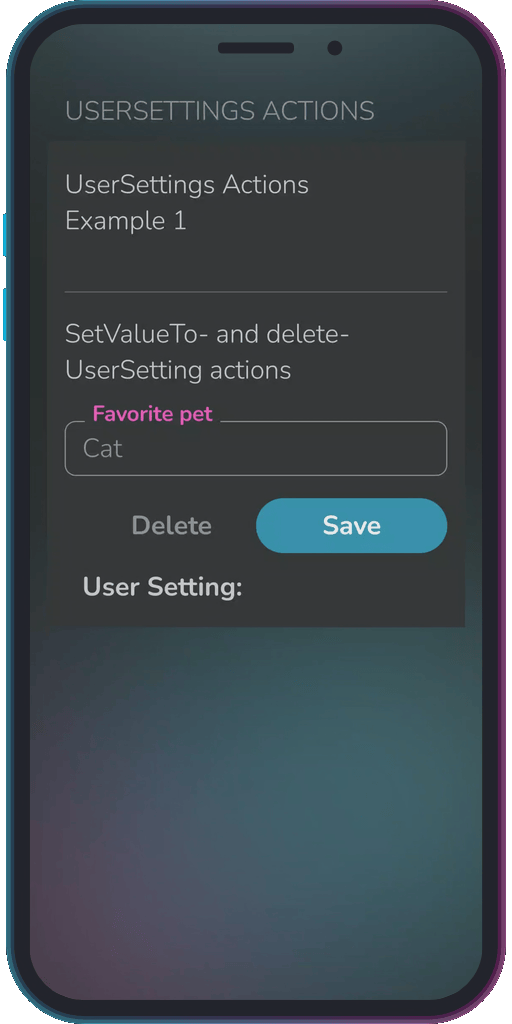 The app showing the results of the sample code from Example 1.