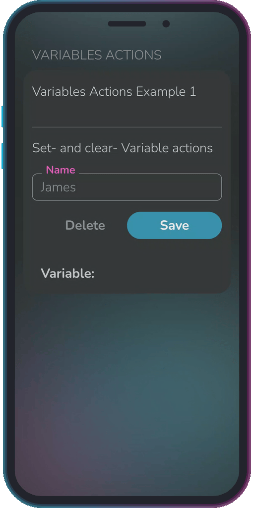The app showing the results of the sample code from Example 1.