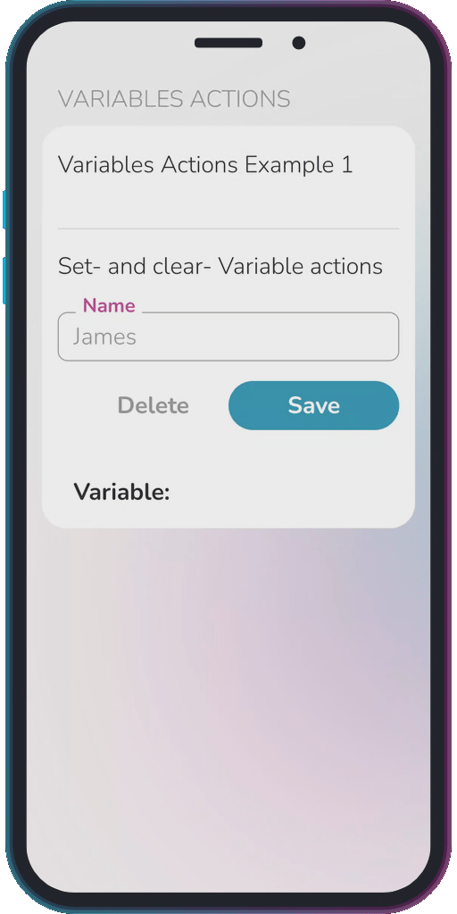 The app showing the results of the sample code from Example 1.