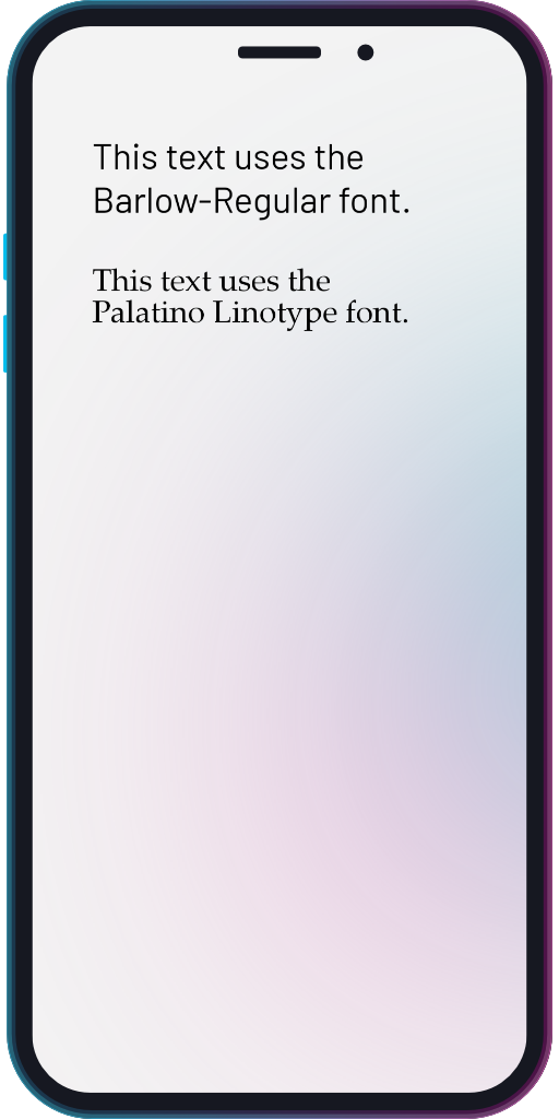 The app showing the results of the sample code from Example 1.