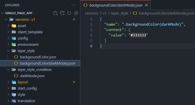Layer style dark mode file structure