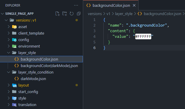 Layer style light mode file structure