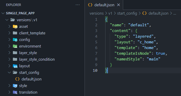 Start configuration file structure