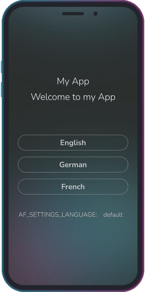 The app switching between different languages.